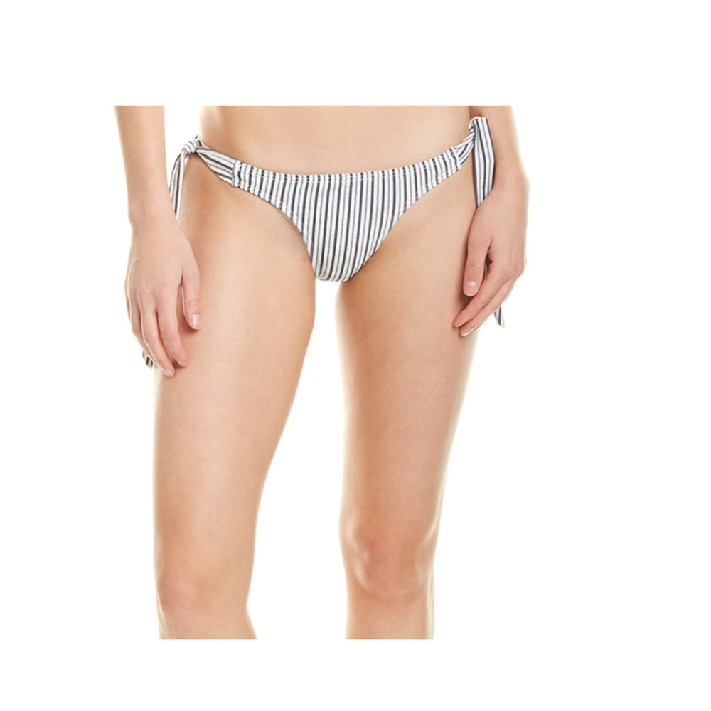 Suboo Cabana Side Tie Striped Grey/Blue Bikini Bottom Size 2 NEW $90
